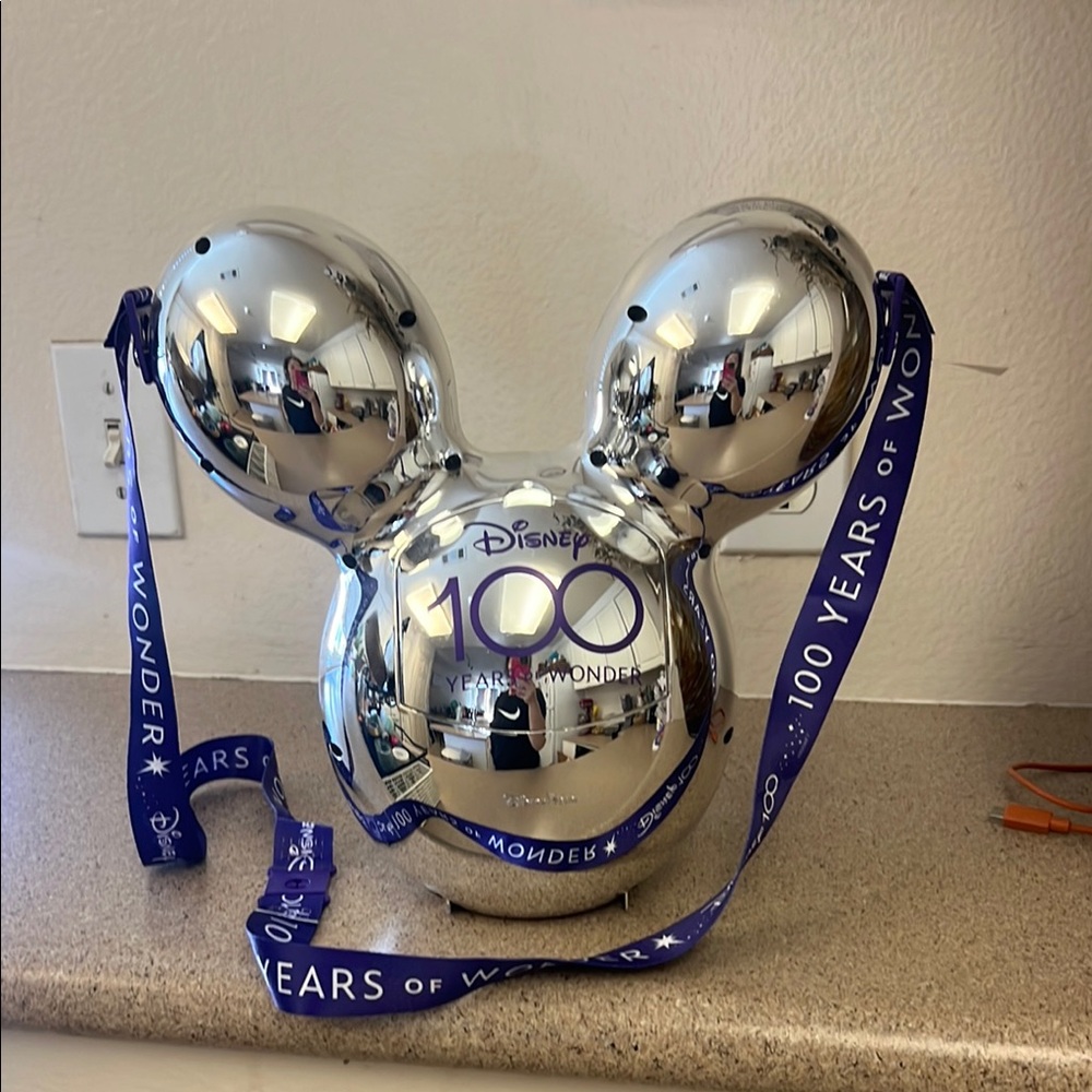 Disney Silver and Blue Metallic Popcorn Bucket